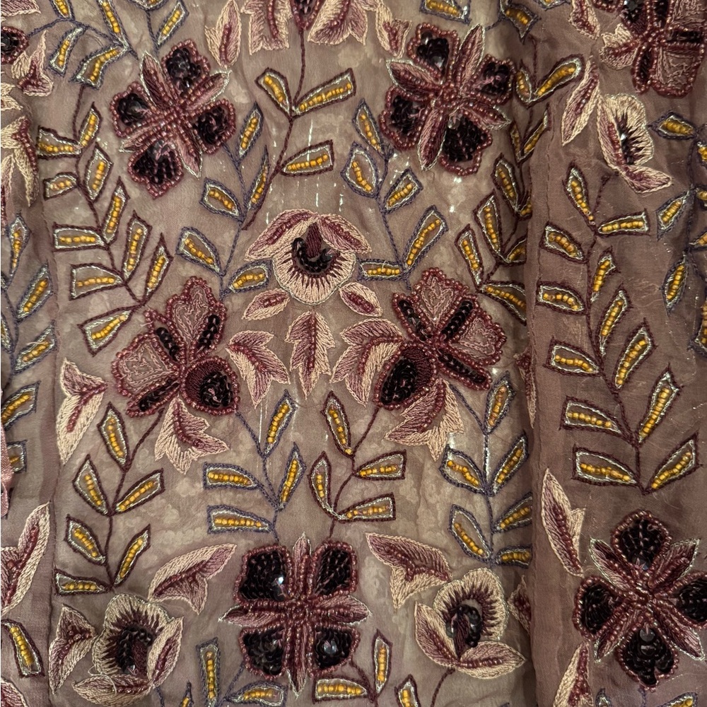 ❤️ NWT ARTISANAL HAND-EMBROIDERED 100% Silk BEADED Top - Picture 6 of 16